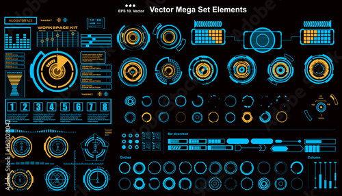 Futuristic virtual graphic touch user interface, HUD