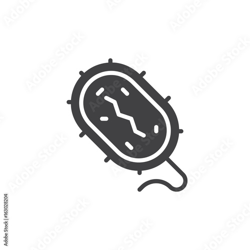 Bacteria icon vector, filled flat sign, solid pictogram isolated on white. Microbe symbol, logo illustration. Pixel perfect graphics