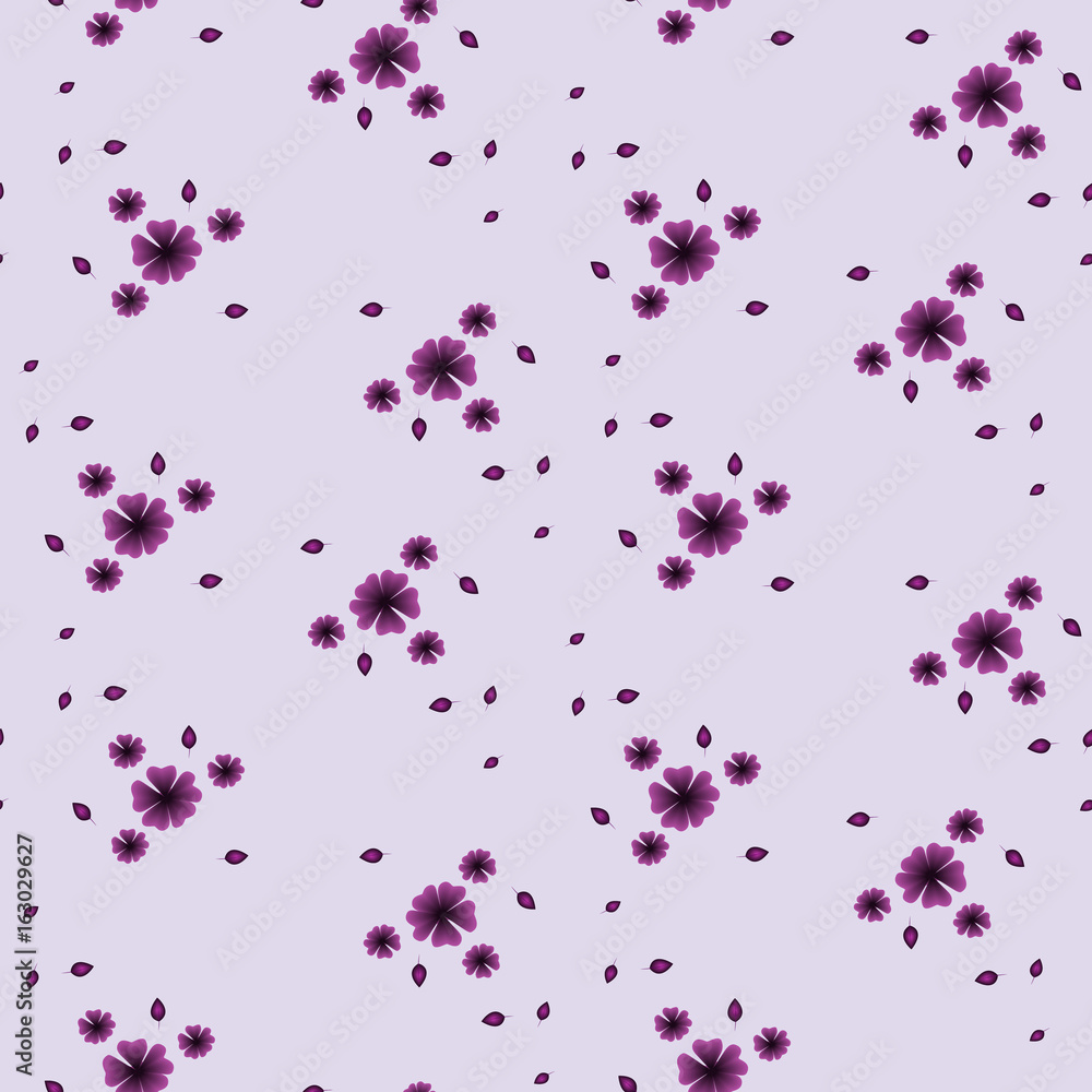 Seamless floral pattern. Background in small lilac flowers on a light background for textiles, fabric, cotton fabric, covers, wallpaper, print, gift wrap, postcard. Seamless floral pattern. Background in small lilac flowers on a light background for textiles, fabric, cotton fabric, covers, wallpaper, print, gift wrap, postcard.