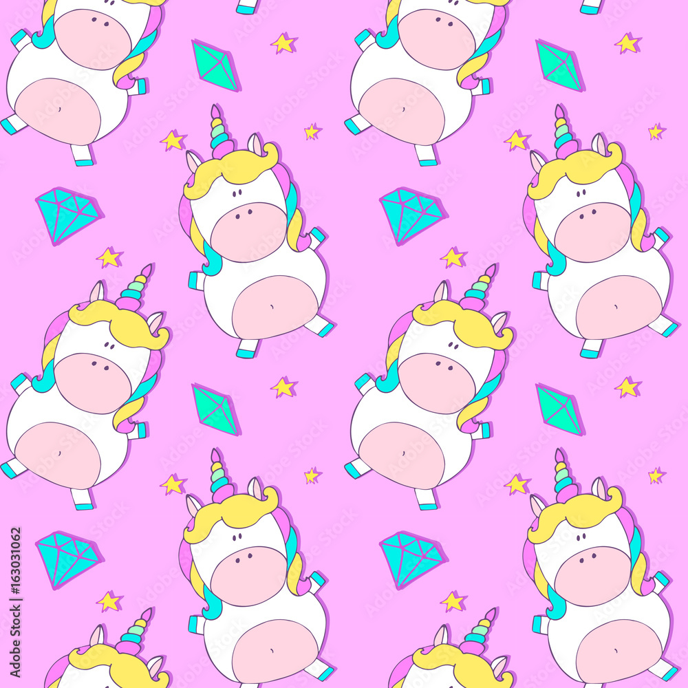 Seamless pattern with unicorns Seamless pattern with unicorns