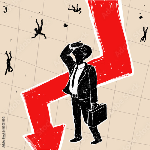 Crisis Financial on Stock Exchange Vector Illustration
