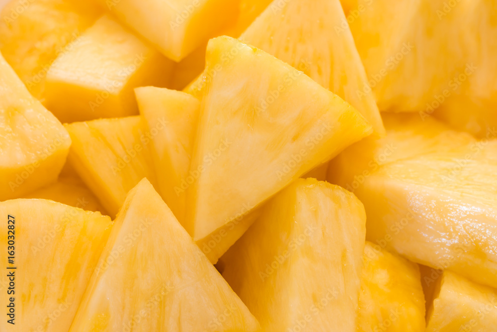 Ripe pineapple sliced.