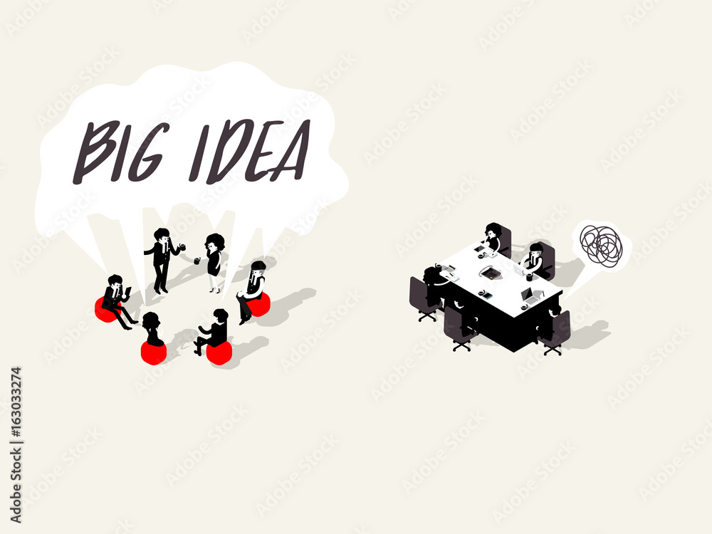 illustration isometric vector of brainstorming meeting, effective meeting design concept illustration isometric vector of brainstorming meeting, effective meeting design concept