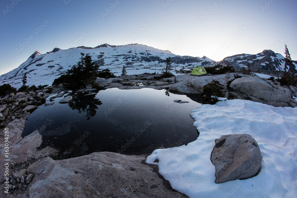 Snowy Mountain Landscape in Sierra Nevada Mountains