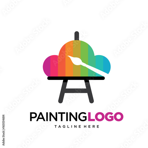 Cloud Painting Logo Template Design Vector, Emblem, Design Concept, Creative Symbol, Icon