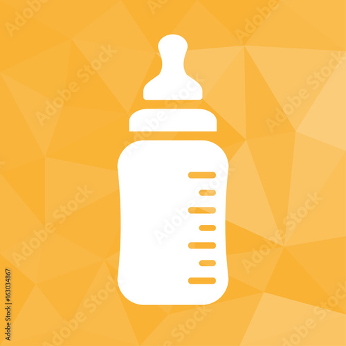 Babyflasche - Icon mit geometrischem Hintergrund gelb