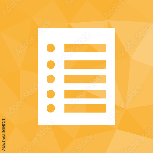 Liste - Icon mit geometrischem Hintergrund gelb