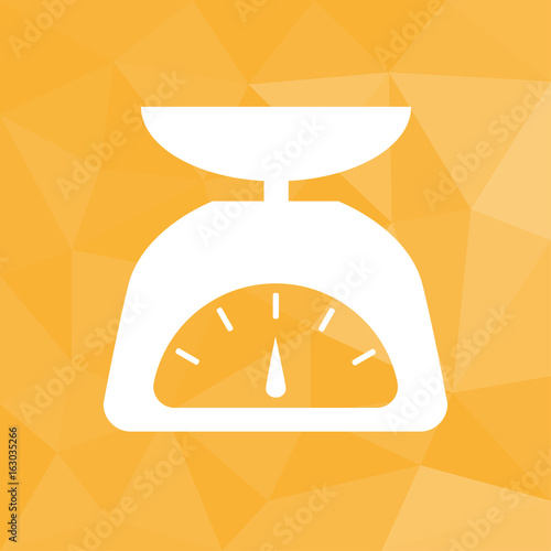 Küchenwaage - Icon mit geometrischem Hintergrund gelb