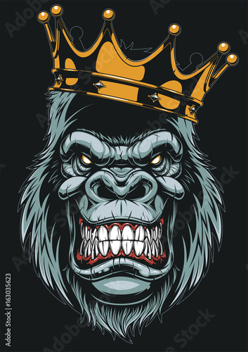 Ferocious gorilla head