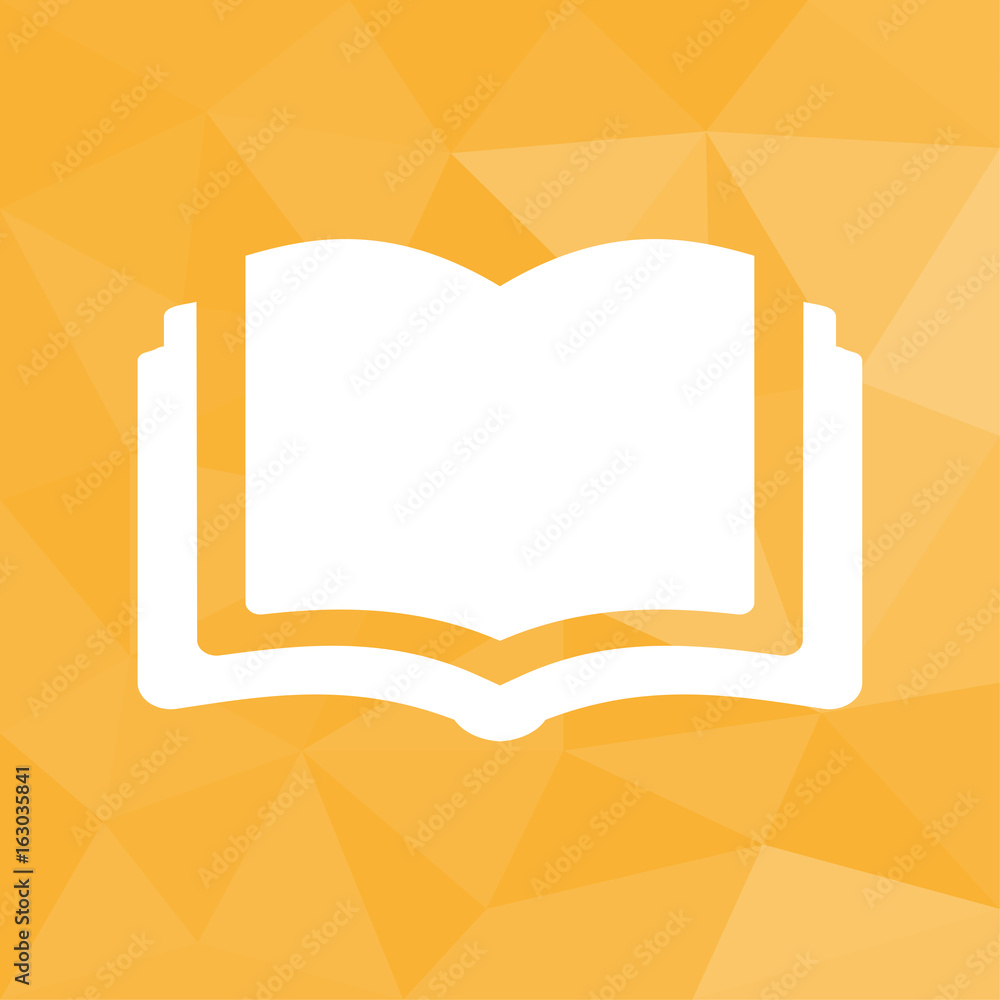Buch - Icon mit geometrischem Hintergrund gelb Buch - Icon mit geometrischem Hintergrund gelb
