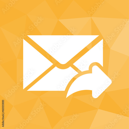 E-Mail Antwort - Icon mit geometrischem Hintergrund gelb