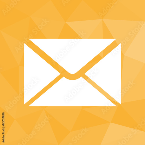 E-Mail Brief - Icon mit geometrischem Hintergrund gelb