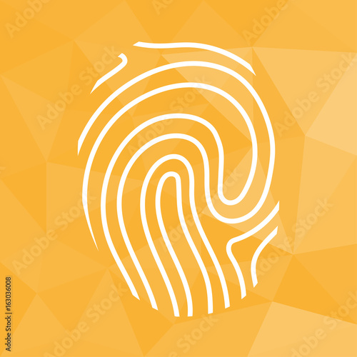 Fingerabdruck - Icon mit geometrischem Hintergrund gelb