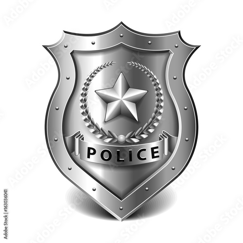Police badge isolated on white vector