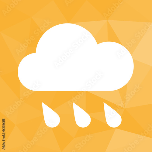 Regenwolke - Icon mit geometrischem Hintergrund gelb