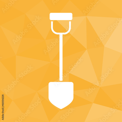 Schaufel - Icon mit geometrischem Hintergrund gelb