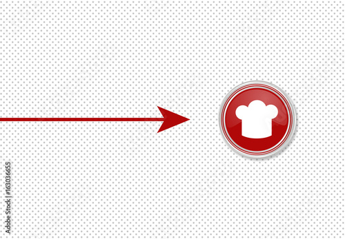 Pfeil zeigt auf Knopf - Kochmütze