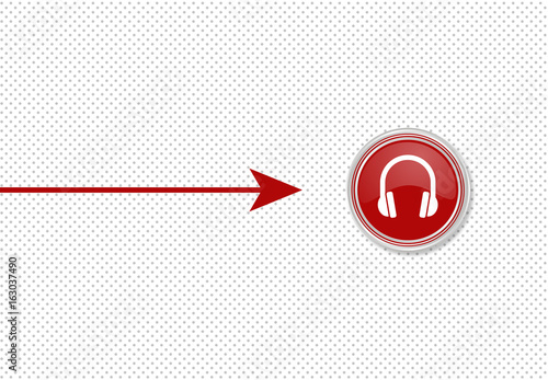 Pfeil zeigt auf Knopf - Headset