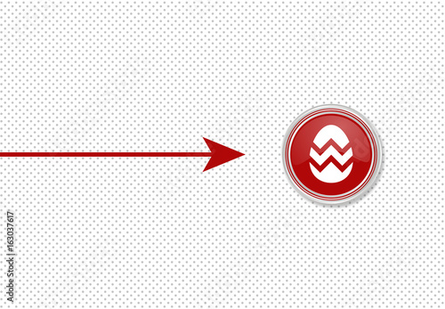 Pfeil zeigt auf Knopf - Osterei