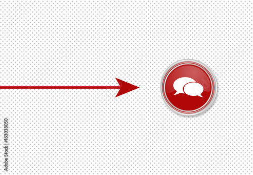 Pfeil zeigt auf Knopf - Sprechblasen - Chat