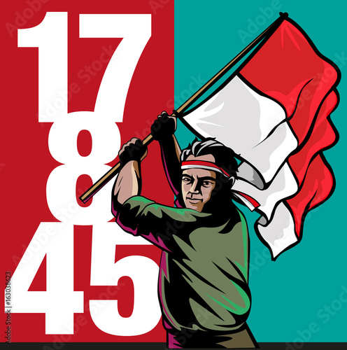vector illustration, Indonesian independence day