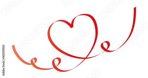 Kalligrafisches Herz mit Schweif, Liebe und Verbundenheit