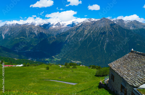Countryside in the Swiss mountains.