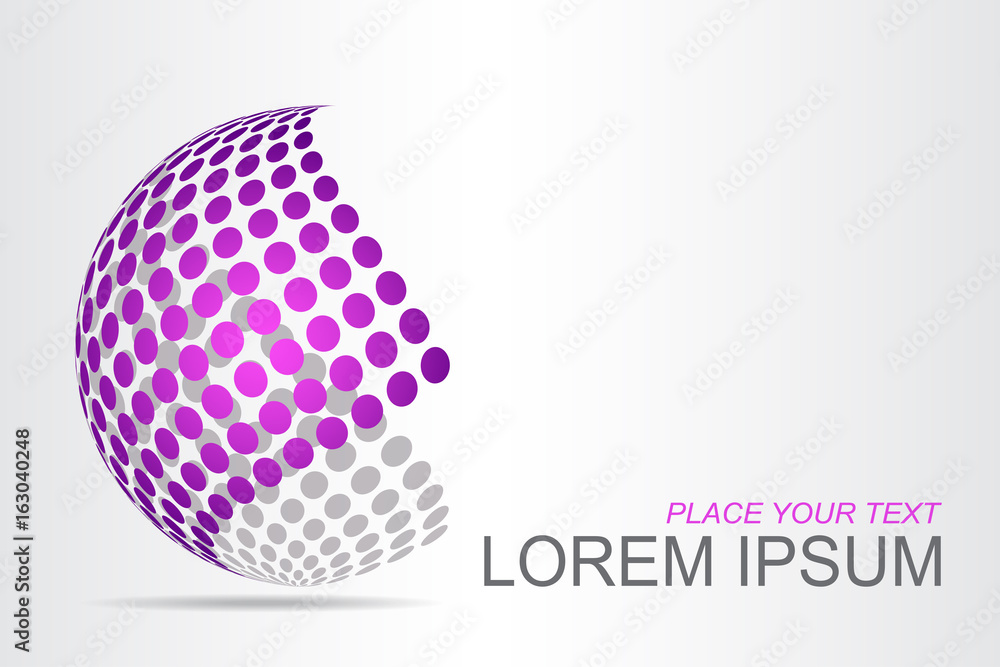 Logo stylized spherical surface with abstract shapes Logo stylized spherical surface with abstract shapes