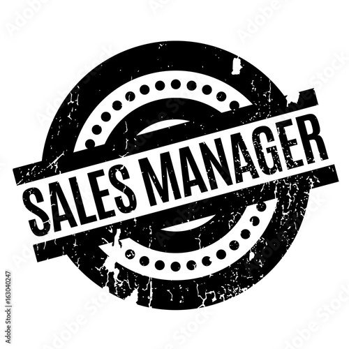 Sales Manager rubber stamp. Grunge design with dust scratches. Effects can be easily removed for a clean, crisp look. Color is easily changed.