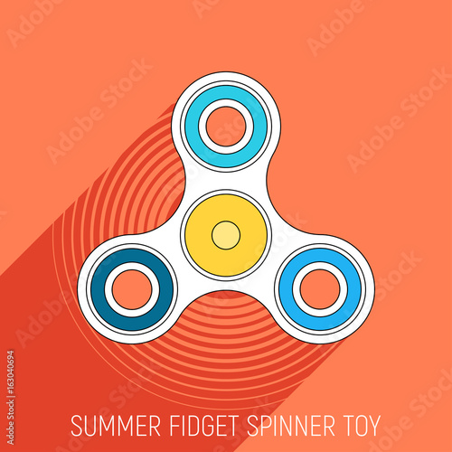 Three blades fidget spinner toy in Flat style