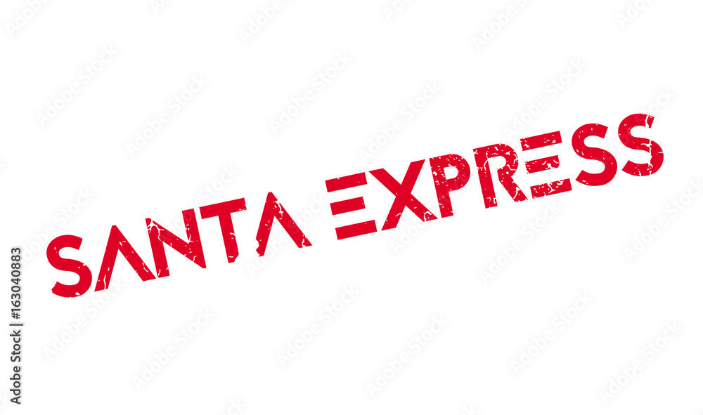 Santa Express rubber stamp. Grunge design with dust scratches. Effects can be easily removed for a clean, crisp look. Color is easily changed.