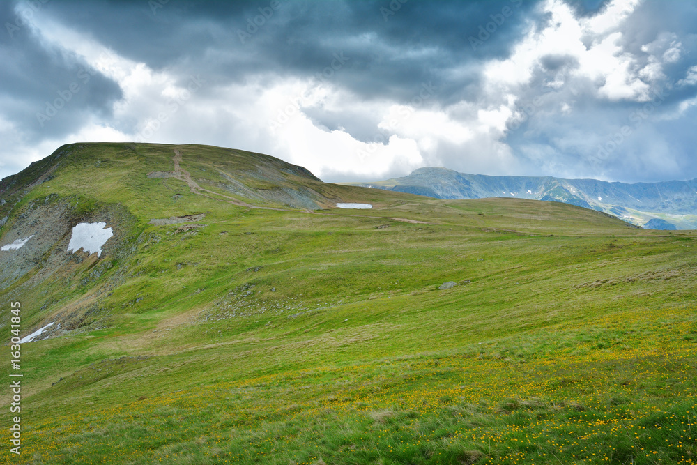 The Carpathian Mountains seen from Transalpina 