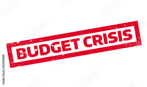 Budget Crisis rubber stamp. Grunge design with dust scratches. Effects can be easily removed for a clean, crisp look. Color is easily changed.