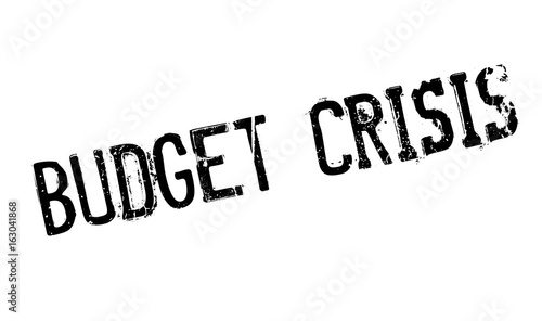Budget Crisis rubber stamp. Grunge design with dust scratches. Effects can be easily removed for a clean, crisp look. Color is easily changed.