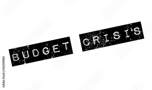 Budget Crisis rubber stamp. Grunge design with dust scratches. Effects can be easily removed for a clean, crisp look. Color is easily changed.