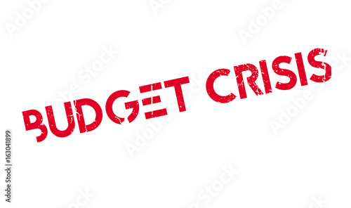 Budget Crisis rubber stamp. Grunge design with dust scratches. Effects can be easily removed for a clean, crisp look. Color is easily changed.