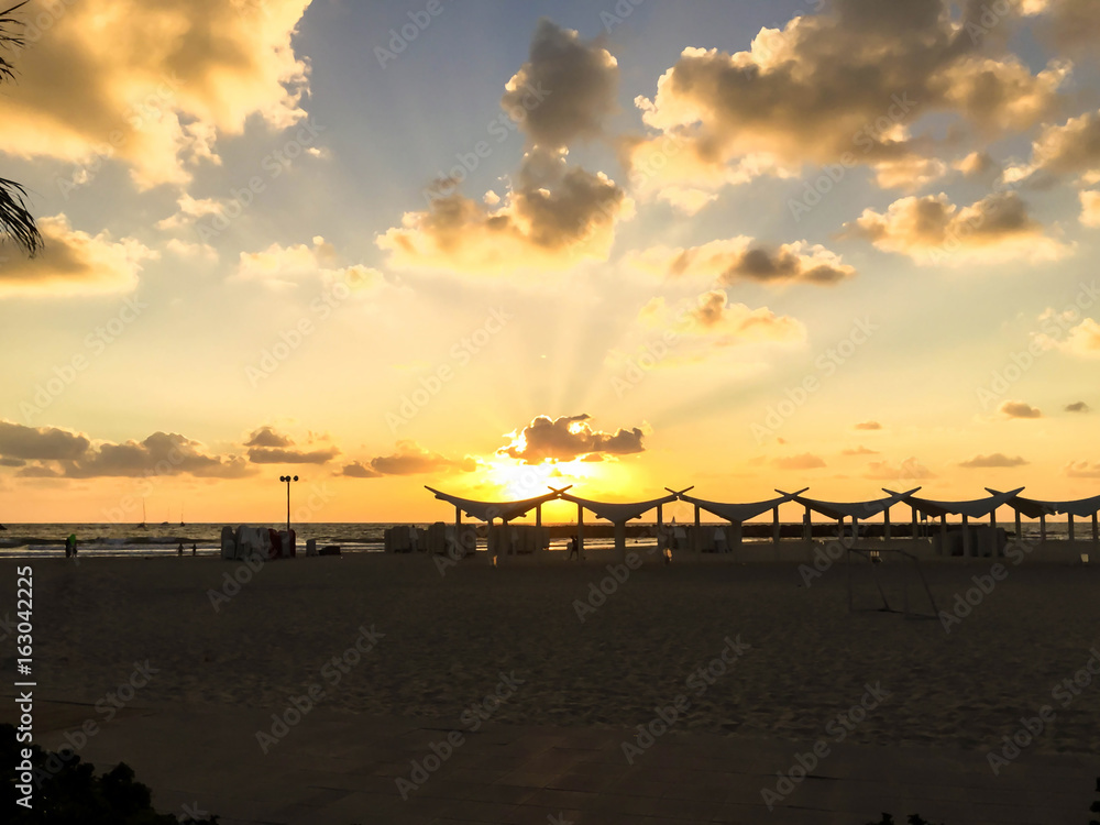 Obraz premium Beautiful Mediterranean sea sunset