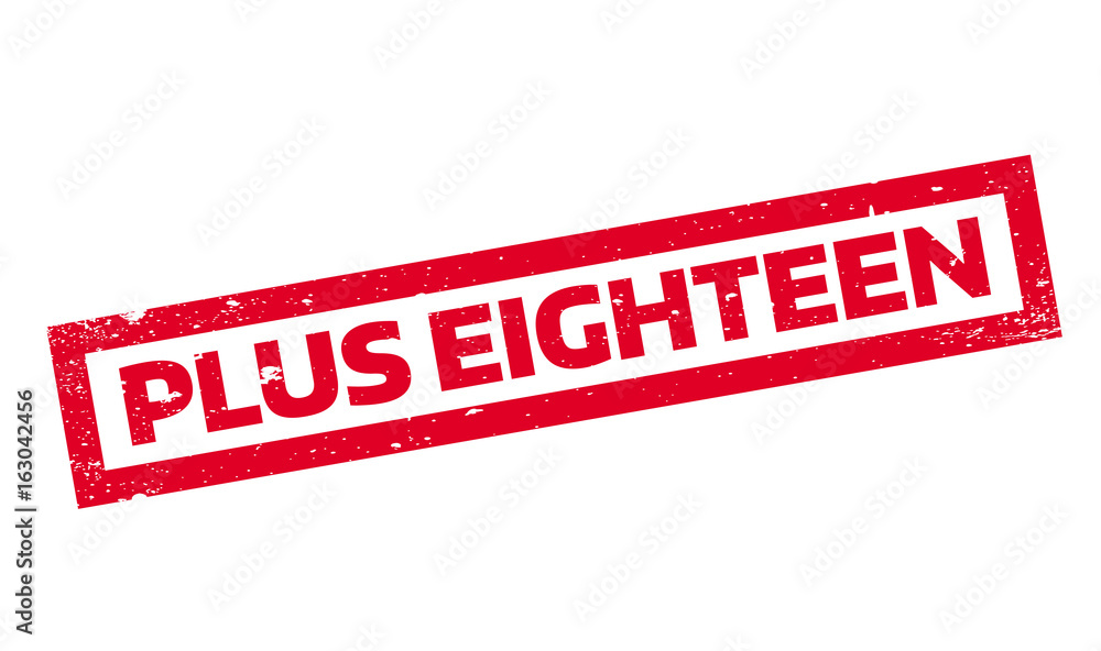 Fototapeta premium Plus Eighteen rubber stamp. Grunge design with dust scratches. Effects can be easily removed for a clean, crisp look. Color is easily changed.