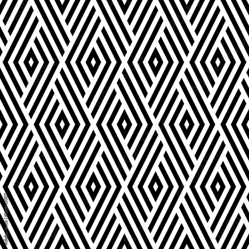 Vector seamless pattern. Modern stylish texture. Monochrome geometric pattern with rhombuses.