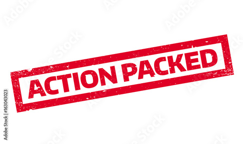 Action Packed rubber stamp. Grunge design with dust scratches. Effects can be easily removed for a clean, crisp look. Color is easily changed.