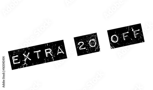 Extra 20 Off rubber stamp. Grunge design with dust scratches. Effects can be easily removed for a clean, crisp look. Color is easily changed.