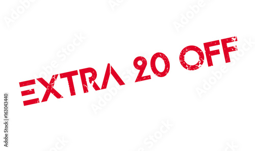Extra 20 Off rubber stamp. Grunge design with dust scratches. Effects can be easily removed for a clean, crisp look. Color is easily changed.
