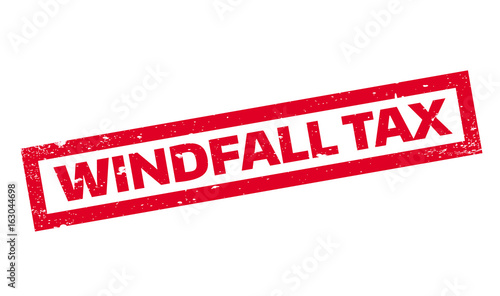 Windfall Tax rubber stamp. Grunge design with dust scratches. Effects can be easily removed for a clean, crisp look. Color is easily changed.