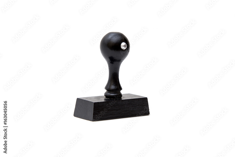 Rubber stamp with wood handle and base isolated on white background Rubber stamp with wood handle and base isolated on white background