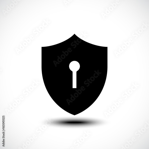 Keyhole shield icons on white background. Vector illustration.