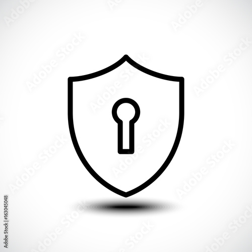 Keyhole shield icons on whi...