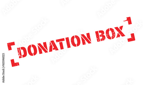 Donation Box rubber stamp. Grunge design with dust scratches. Effects can be easily removed for a clean, crisp look. Color is easily changed.
