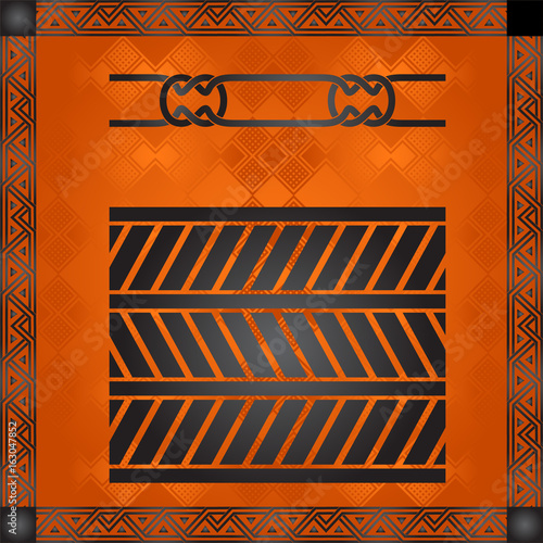African culture symbolic ornaments. African tribes hand drawn elements
