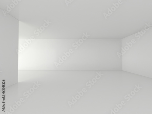 3D Blank White room gallery interior background