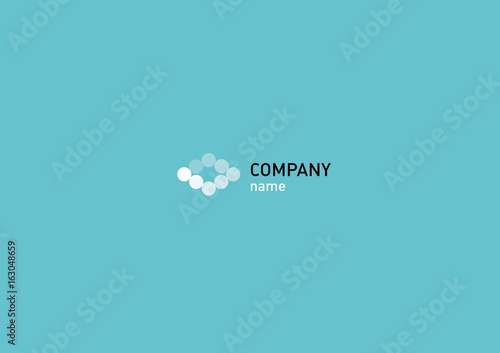 Geometric logo circles in the form of a rhombus with transparency